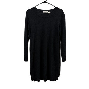 Inhabit Cashmere Sweater Dress Womens Medium Gray Long Sleeve Zipper Sides
